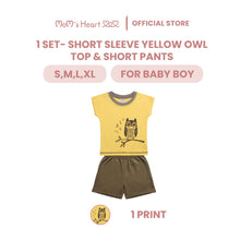 Load image into Gallery viewer, Baby Boy Yellow Owl Top & Short (1 Set)