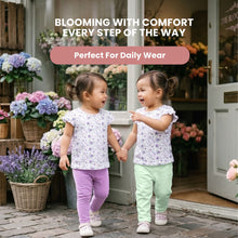 Load image into Gallery viewer, Baby Girl Purple Floral Short Sleeve Top