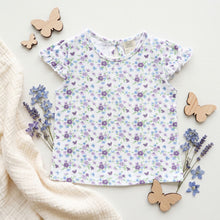 Load image into Gallery viewer, Baby Girl Purple Floral Short Sleeve Top