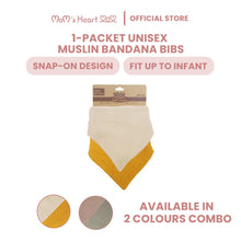 Load image into Gallery viewer, Baby Unisex Muslin Bandana (1 Packet)
