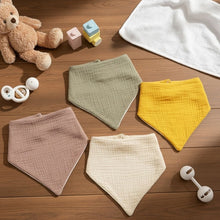 Load image into Gallery viewer, Baby Unisex Muslin Bandana (1 Packet)