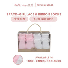 Load image into Gallery viewer, Baby Girl (1 Pack) Lace & Ribbon Socks