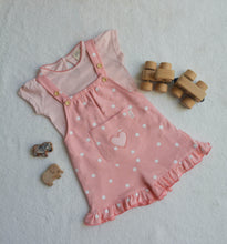 Load image into Gallery viewer, Becca Heart Dungaree Set