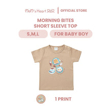 Load image into Gallery viewer, Baby Boy Short Sleeves With Morning Breakfast Top
