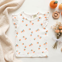 Load image into Gallery viewer, Baby Girl White Orange Short Sleeve Top
