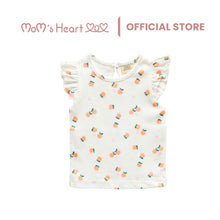 Load image into Gallery viewer, Baby Girl White Orange Short Sleeve Top
