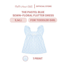 Load image into Gallery viewer, Baby Girl Pastel Blue Floral Flutter Dress
