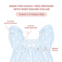 Load image into Gallery viewer, Baby Girl Pastel Blue Floral Flutter Dress
