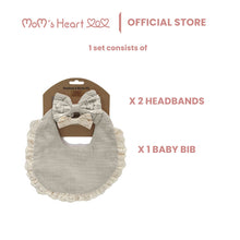 Load image into Gallery viewer, Baby Girl Bib with Headband Set (1 Packet)
