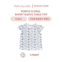 Load image into Gallery viewer, Baby Girl Purple Floral Short Sleeve Top
