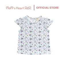 Load image into Gallery viewer, Baby Girl Purple Floral Short Sleeve Top
