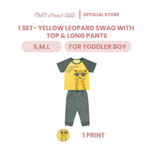 Load image into Gallery viewer, Baby Boy Yellow Leopard Swag Top &amp; Long Pant (1 Set)
