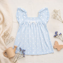 Load image into Gallery viewer, Baby Girl Pastel Blue Floral Flutter Dress
