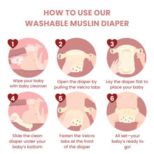 Load image into Gallery viewer, Infant Boy &amp; Girl Washable Muslin Diaper
