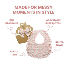 Load image into Gallery viewer, Baby Girl Bib with Headband Set (1 Packet)

