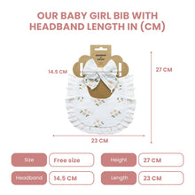Load image into Gallery viewer, Baby Girl Bib with Headband Set (1 Packet)

