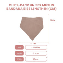 Load image into Gallery viewer, Baby Unisex Muslin Bandana (1 Packet)
