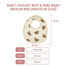 Load image into Gallery viewer, Baby Boy &amp; Girl Muslin Bib (1 Packet)
