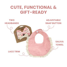 Load image into Gallery viewer, Baby Girl Bib with Headband Set (1 Packet)
