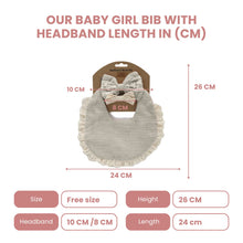 Load image into Gallery viewer, Baby Girl Bib with Headband Set (1 Packet)
