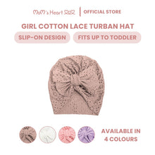 Load image into Gallery viewer, Baby Girl Cotton Lace Turban Hat
