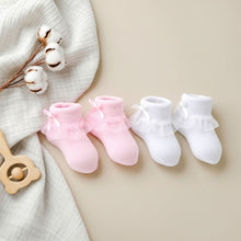 Load image into Gallery viewer, Baby Girl (1 Pack) Lace &amp; Ribbon Socks
