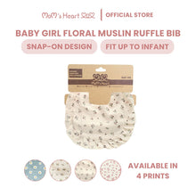 Load image into Gallery viewer, Baby Girl Muslin Ruffle Bib
